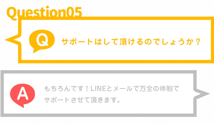 サポートはして頂けるのでしょうか？